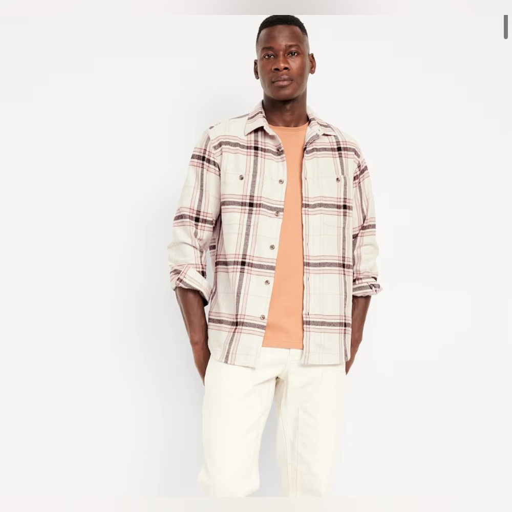 New OLD NAVY men’s plaid pocket brushed flannel shirt top XXL